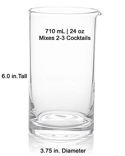 Craft Connections Cocktail-Rührglas aus Kristall, 710 ml, dicker Boden, Barlöffel und Stößel, Barsieb, Garnierspieße… – Bild 3