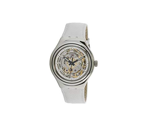 Swatch Irony Uncle Charly Silver Dial Leather Strap Men's Watch YAS112C Swatch Irony Uncle Charly Silver Dial Leather Strap Men's Watch YAS112C