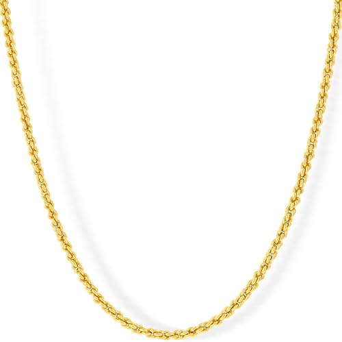 Lifetime Jewelry 1mm Rope Chain Necklace 24k Real Gold Plated for