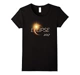 Womens Beautiful Solar Eclipse 2017 Graphic T-Shirt Large Black