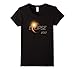 Womens Beautiful Solar Eclipse 2017 Graphic T-Shirt Large Black