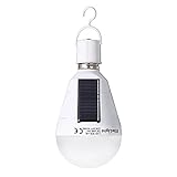Portable Solar Powered LED Light Bulb Rechargeable Emergency lamp, E27 720LM 12W for Indoor, Outdoor, Camping, Storm, Flood, Hurricane,White/1Pack