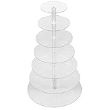 Yaheetech 7 Tier Circle Acrylic Cupcake Party Birthday Wedding Cake Stand Clear Christmas Gift