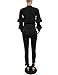Fashion Two Piece Outfit Ruffle Suit Sweatsuit Tracksuit for Young Women,Black,Large/US12-14