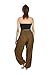 Lofbaz Women's Rayon Print Smocked Waist Boho Harem Pants Solid Dark Green S