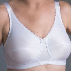 Plain Soft Cup Mastectomy Bras, Model 630, White - Size 38C