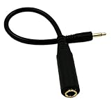 zdyCGTime CGTime Golden Plated 3.5mm Mono 1/8 inch Audio Male to 6.35mm 1/4 inch Female Jack Converter Cable Cord Adapter (25CM/10Inch)