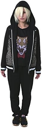 JapanAnimeCosplayExcellent Yuri!!! on Ice Plisetsky Punk High School Tracksuit Hooded Sports Suit Costume (Leopard) (XXL(5'10), Jacket+Sweater+Shirt+Pants)