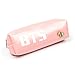 Kpop BTS Bangtan Boys Pencil Case Pouch Coin Wallet School Supplies BTS Stationery Zipper Bag (Pink)