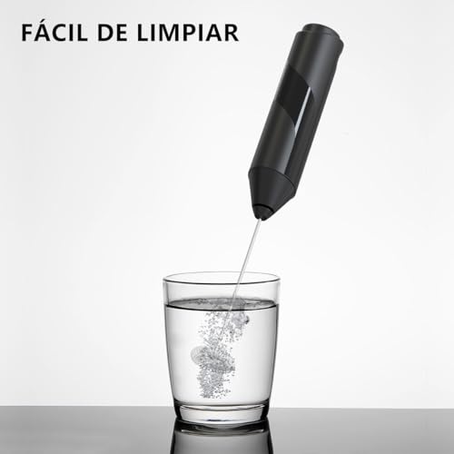 MXHIGO MXHIGO Espumador de Leche Eléctrico Potente, Mini Agitador de Leche con Batidor de Acero Inoxidable, Batidor Manual para Café, Espumado Rápido, Mini Espumador Para Latte Capuchino Matcha
