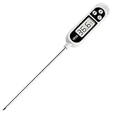 Cooking Thermometers,Besiva Digital Meat BBQ Therometer with Instant Read,Long Probe,LCD Screen,Anti-Corrosion(White)