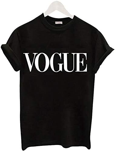 Women Letter Print Casual Summer T Shirt Short Sleeve Round Neck Relaxed Fit Blouse Top
