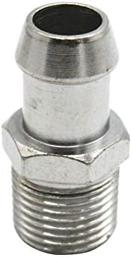 GailMontan For Chevy 1/2" NPT 5/8 Barb Fitting Intake Manifold Heater Hose SBC BBC(silvery)