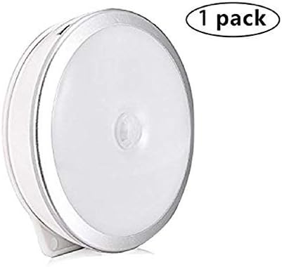 Motion Sensor Lights Indoor, 1 Pack Night Light LED Lamp Portable USB Rechargeable Stick-on Lighting for Bedroom, Stairs, Kitchen, Closet, Bathroom, Corridor Wireless Light (6 LED)