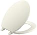 KOHLER K-4775-96 Brevia Round Toilet Seat with Quick-Release Hinges And Quick-Attach Hardware For Easy Clean, Biscuit