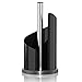 Paper Towel Holder | Brushed Stainless Steel & Iron Accents | Won’t Unravel or Tip Over | Designed for Most Roll Sizes | Vertical Countertop Dispenser (UpGood Paper Porter, Classic Black)