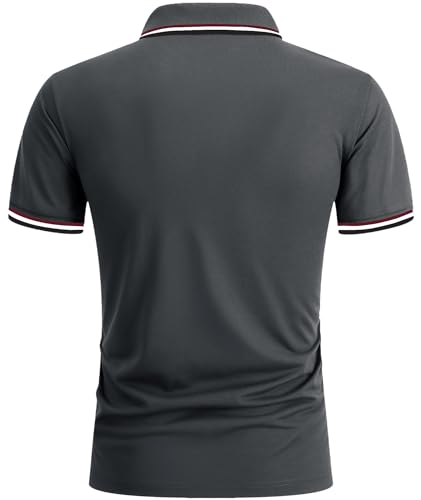 zitysport Polo Shirt Men's Short Sleeve Shirt Breathable Golf Polo Shirt Men Summer Shirts Sport Basic Slim Fit T-Shirt with Chest Pocket Polo Shirt