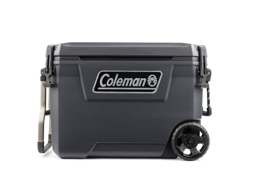 65QT Convoy Wheeled Cooler Box | Nevera Portátil Rígida con Ruedas para Camping | 66 L, Gris