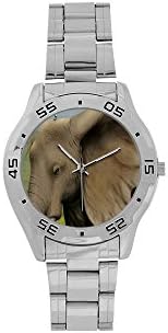 Fathers/Boyfriends Gifts Custom Lovely Elephant Men's Stainless Steel Analog Watch