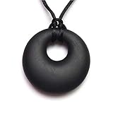 Baby Teething Necklace for Mom to Wear. Fashionable Silicone Nursing Jewelry, Perfect Distraction for Breastfeeding Babies. FREE bonus Pain Remedies Guide. NO BPA - 100% Guaranteed (Black)