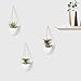 MoonLa Ceramic Hanging Planter Succulent Air Plant Flower Pot Wall Decor, Set of 3(Plants Not Included)