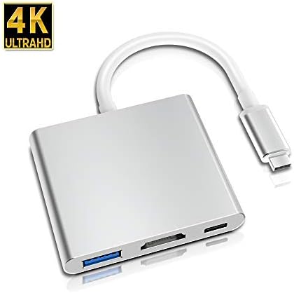 USB C Adapter Type C to HDMI Converter Supports Up to 4K2K Resolution USB 3.0 High Data Transferring Speed Quick Charging for Apple MacBook ChromeBook Pixel Projector TV
