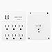 BESTTEN 6-Outlet Wall Mount Surge Protector, 2.4A Dual USB Charging Ports, 15A/125V/1875W, ETL Listed