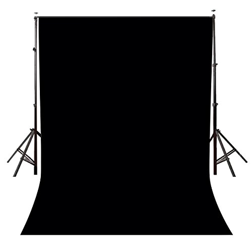 Lyly County Background 5x7ft Non-Woven Fabric Solid Color Black Screen Photo Backdrop Studio Photography Props LY062