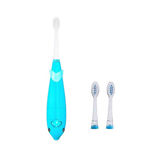 Sonic Electric Toothbrush, Dolphin Musical Kids Toothbrush with 7 Color LED Light & 2 Soft Bristle Brush Heads for Baby Toddler Children 3-5 Year Old