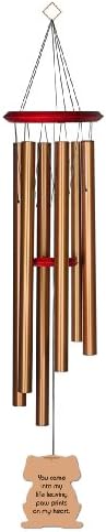 Chimesofyourlife dog-paw-print-35 Dog Paw Prints Pet Memorial Wind Chime, 35-Inch, Bronze