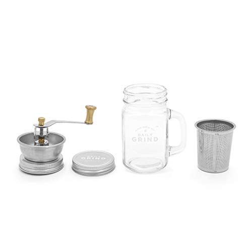 Luckies of London LUKDG Cold Brew Kit-Includes Mason Jar Mug, Bean Grinder, Reusab Single Serve Iced Luckies of London LUKDG Cold Brew Kit-Includes Mason Jar Mug, Bean Grinder, Reusab Single Serve Iced