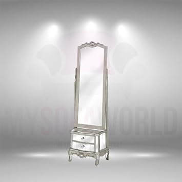 Argente Premium Luxurious Design Silver Cheval Mirror With Two
