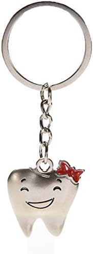 Dentist or Dental Hygienist Smiling Girl & Boy Tooth Key Chain.Cute Gift for Anyone on The Dental Team:
