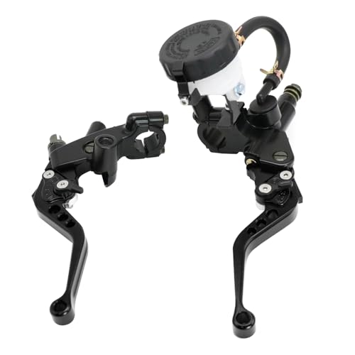 ZSDTRP Motorrad 7/8 Zoll 22 mm Lenker Bremse Hauptbremszylinder Kupplungshebel links & rechts Set Universal kompatibel mit Motorrad Street Sport Dirt Pit Mini Bike Scooter ATV (schwarz)