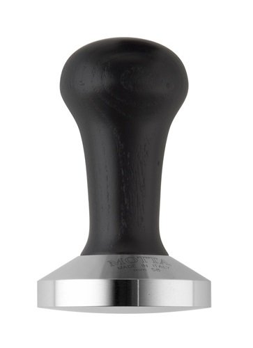 Motta 8150/B Tamper aus Edelstahl, konvex mit schwarzem Echtholzgriff,58 mm