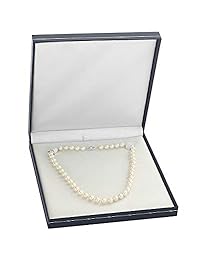 THE PEARL SOURCE AAA Quality Round White Freshwater Cultured Pearl Necklace for Women