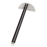 Nisaku NJP110 Handheld Draw Hoe, Authentic Tomita (Est. 1960) Japanese Stainless Steel, 4.25" Blade, Polished Wood Handle