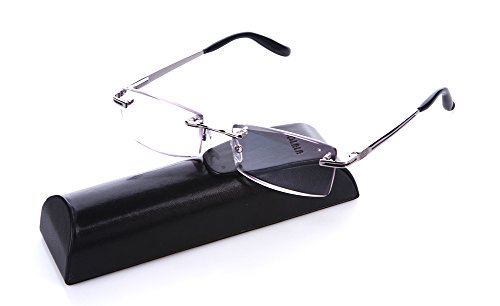 SOOLALA High End Diamond Cutting Rimless Tinted Anti-fatigue Reading Glasses