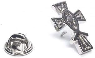 Icthus Christian Cross Lapel Pin Badge