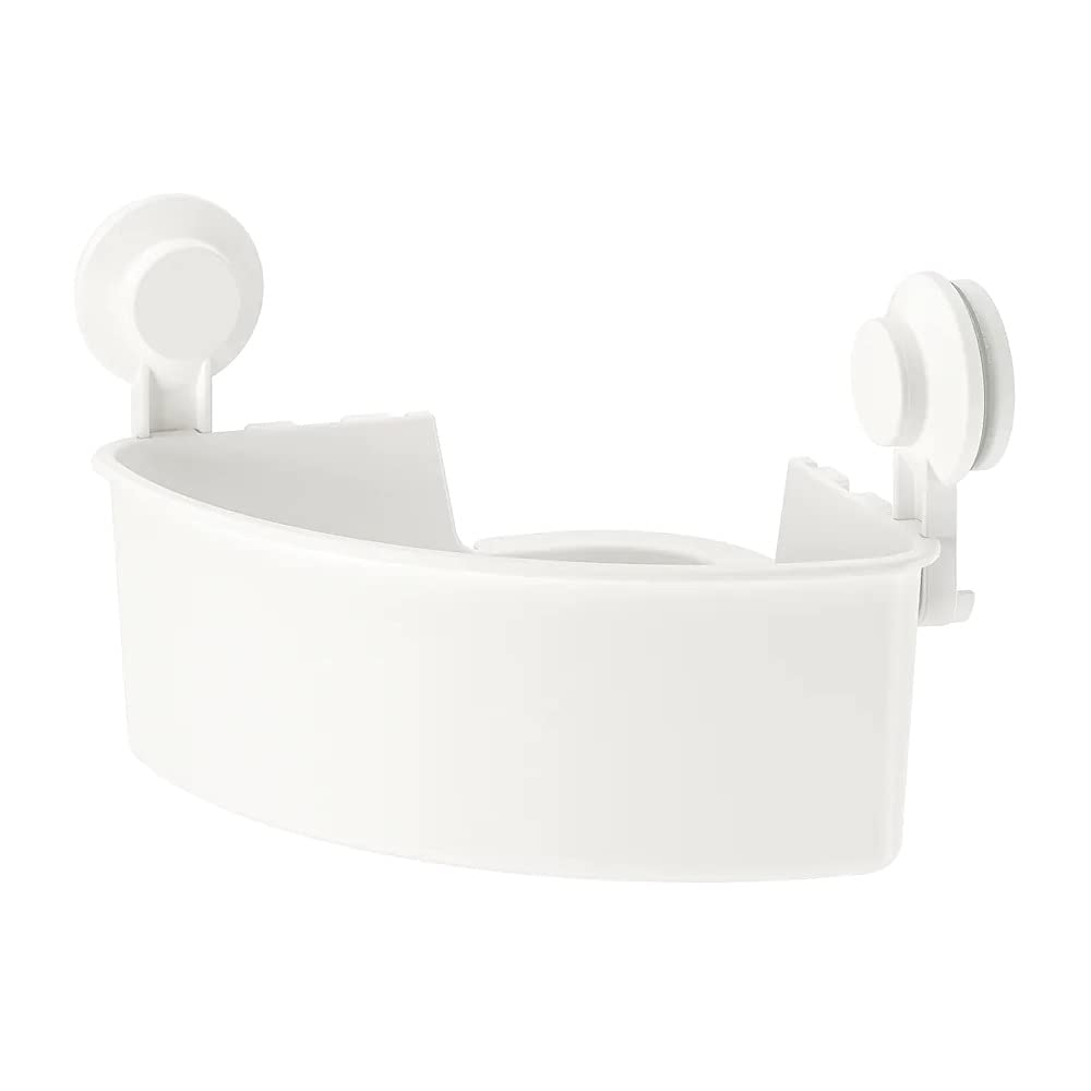 IKEA Asia TISKEN Corner Shelf Unit with Suction Cup White