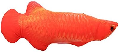 HSAinio Cat/Kitty/Kitten Toy Fish Simulation Plush Fish - Shaped Toys Interactive Pet Catnip Toys Pet Pillow Chewing Supplies (Red dragon fish)