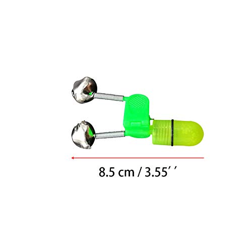 GEUNTECH Bissanzeiger, Glocke, Nachtlicht, LED-Licht, Angelrute mit Doppelalarm, Glocken, lauter Klang, Doppelglocken… – Bild 4