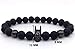 KOKOSHELL Batman and Robin Natural Stone Elastic Beaded Bracelet for men women kids (Superhero Charm DC Comics Dark Knight Prince) Black Beads Lava Rock Bracelets