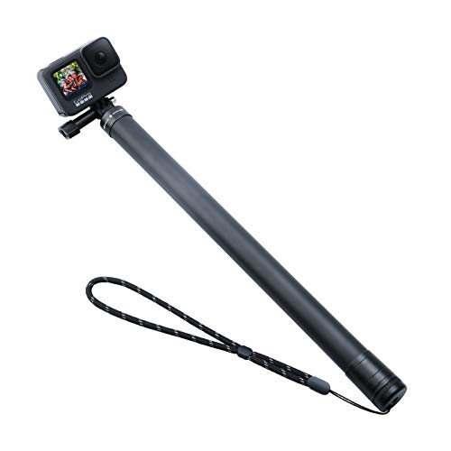 AuyKoo Aggiornamento 106"/2.7 m Bastone Selfie Lungo per GoPro/Insta 360, Bastone Leggero Fibra Carbonio, Monopiede Telescopico per GoPro Hero 11/10/9/8/7/6/5 Nero DJI OSMO e altre Action Cam