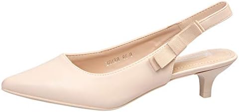 Feet First Fashion Alora Womens Low Kitten Heel Slip On Slingback Pumps