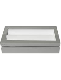 OYOBox Maxi Luxury Eyewear Organizer, Lacquered Wood Box for Glasses + Sunglasses (Royal Grey)