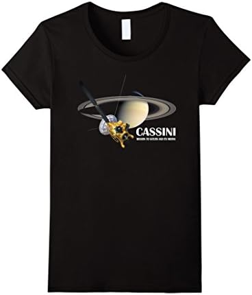 Women's Cassini Mission To Saturn And Its Moons T-Shirt Large Black