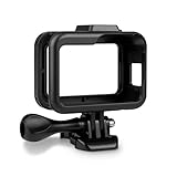 Kupton Housing Frame for GoPro Hero 8 Black Protective Shell Cage Mount Accessories for GoPro Hero 8 with Quick Pull Movable Socket and Screw (Black)