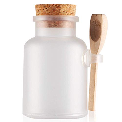 Download Amazon Com 2 Pcs 200ml Empty Frosted Bath Salt Bottles Plastic Transparent Refillable Container Bottle Jars With Cork Stopper And Wooden Spoon For Mask Powder Bath Salt Cream And More Beauty