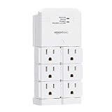 AmazonBasics Rotating 6-Outlet Surge Protector Wall Mount, 1080 Joules